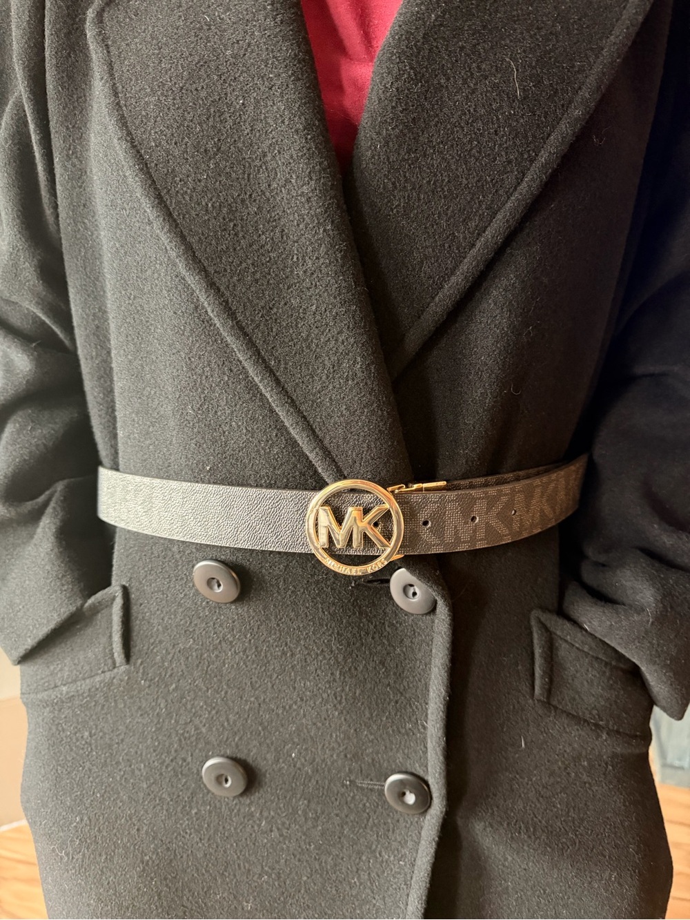 Reversible Monogram Michael Kors Brown / Black Belt 50 inches long